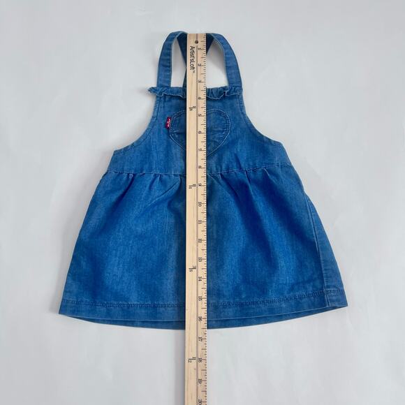 LEVI'S SAN FRANCISCO TODDLER GIRLS DENIM SLEEVLESS JUMPER BLUE SIZE 18 MONTHS - Picture 6 of 9